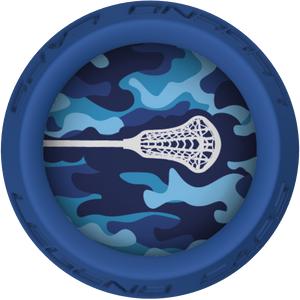 Blue Camo Lacrosse Stick Blue End Cap