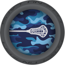Blue Camo Lacrosse Stick Black End Cap