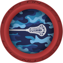 Blue Camo Lacrosse Stick Red End Cap