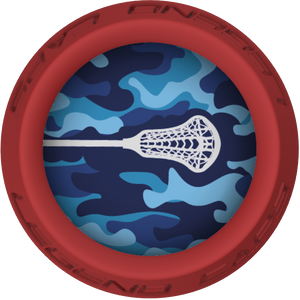 Blue Camo Lacrosse Stick Red End Cap