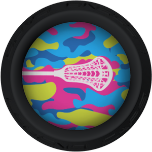 Pastel Camo Lacrosse Stick Black End Cap