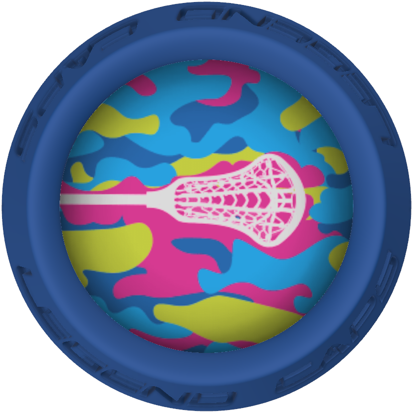 Pastel Camo Lacrosse Stick Blue End Cap