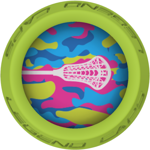 Pastel Camo Lacrosse Stick Lime End Cap