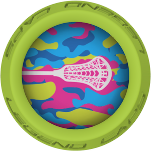 Pastel Camo Lacrosse Stick Lime End Cap